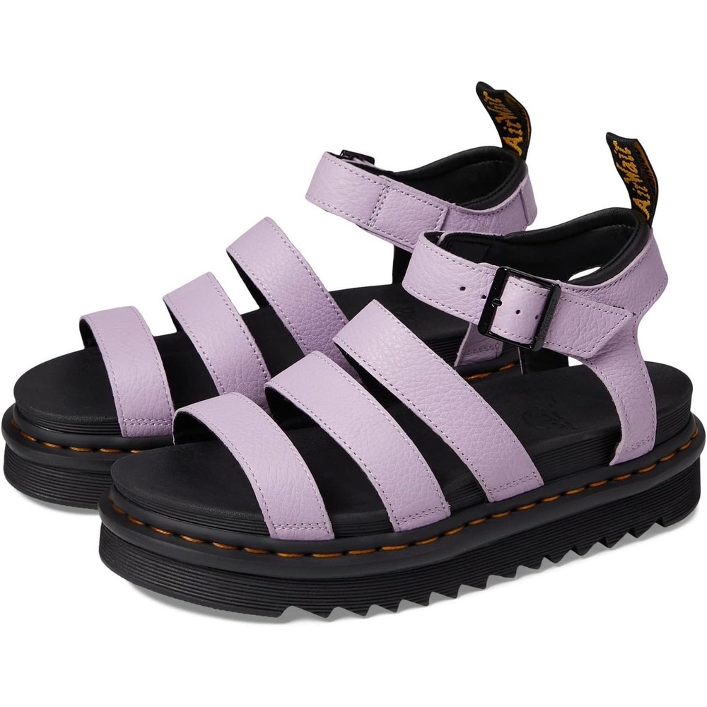 Dr. Martens Blaire Lavender Purple Leather Gladiator Platform Sandals US 9L